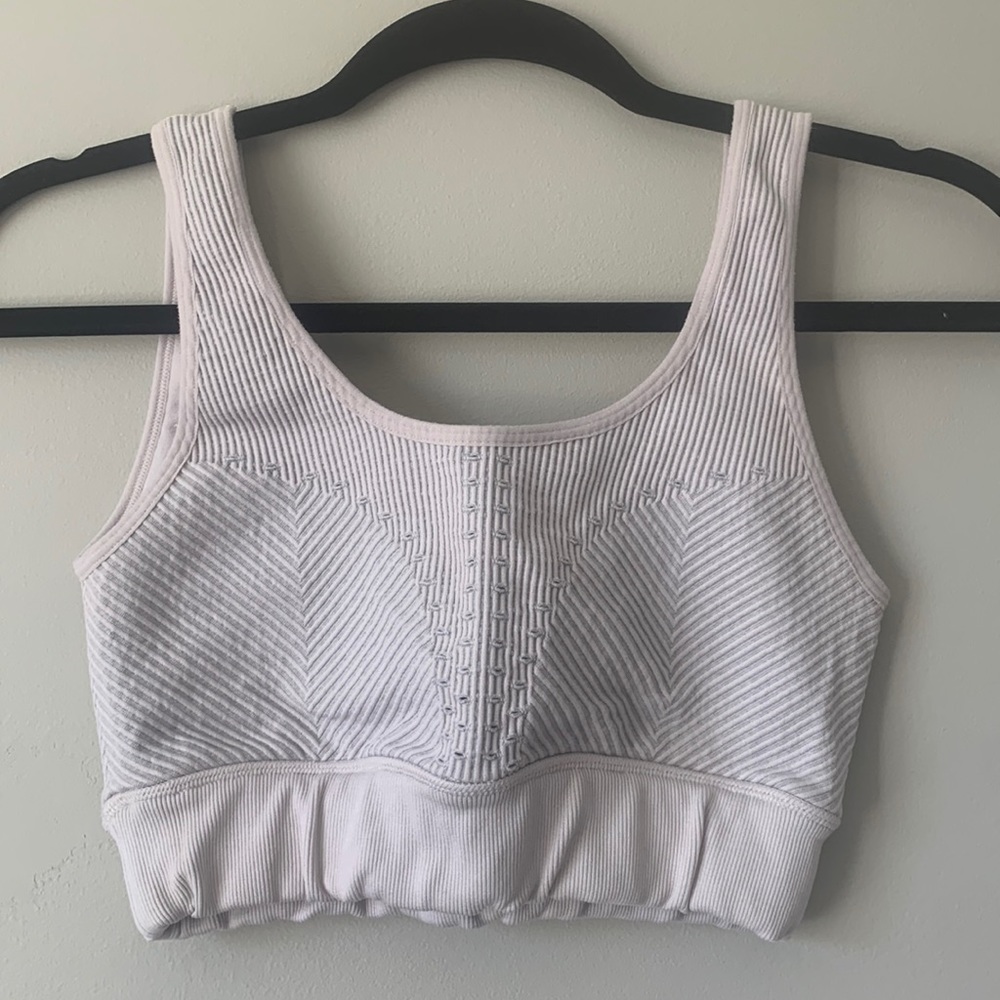 Fabletics light pink unpadded sports bra